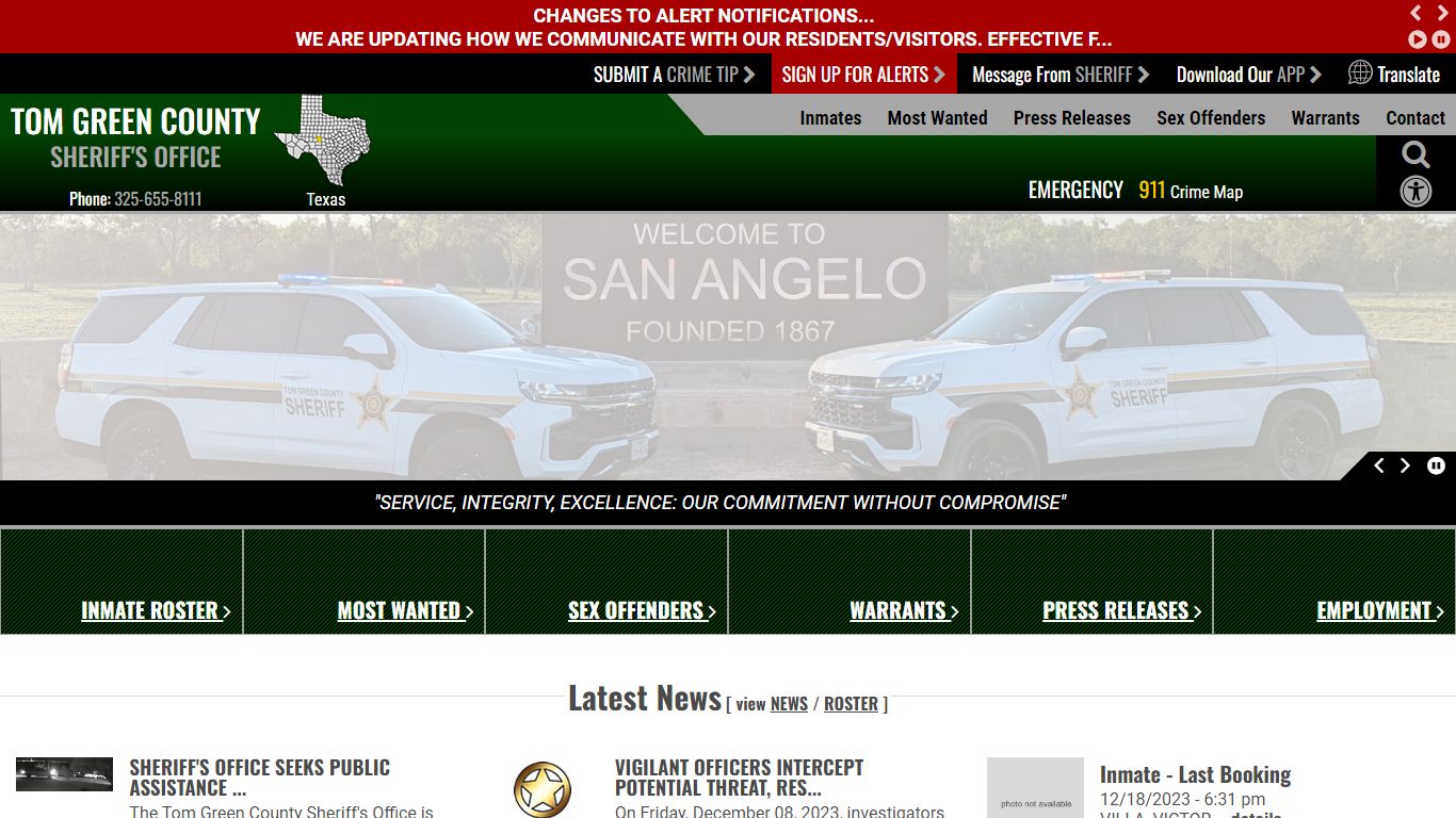 Inmate Roster (510) - Tom Green County Sheriff